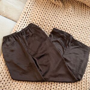 Oak + Fort Satin Pants - Dark Brown